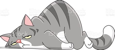 The french narrator or frenchy2 is a scuba diver with a french accent. Tired Cat Stock Illustration - Download Image Now - iStock