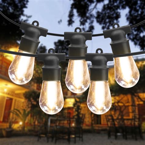 2 Pack 48ft Outdoor String Lights Waterproof Patio Lights Led String