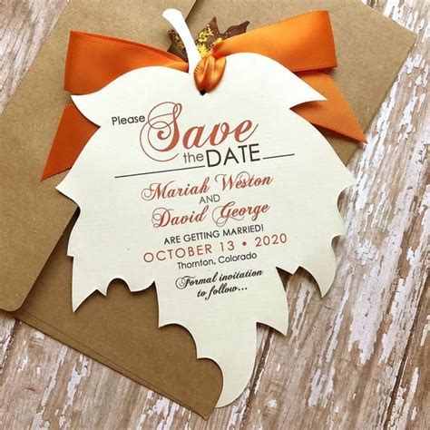 Falling In Love Fall Wedding Save The Date Autumn Wedding Save The