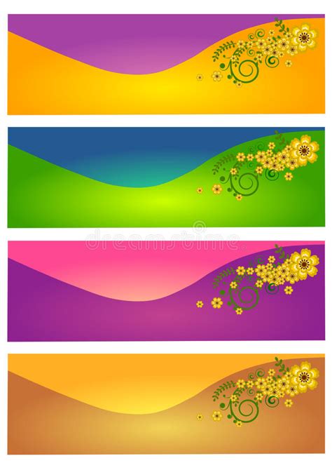 Web Header Banner Set Stock Illustration Illustration Of Colorful