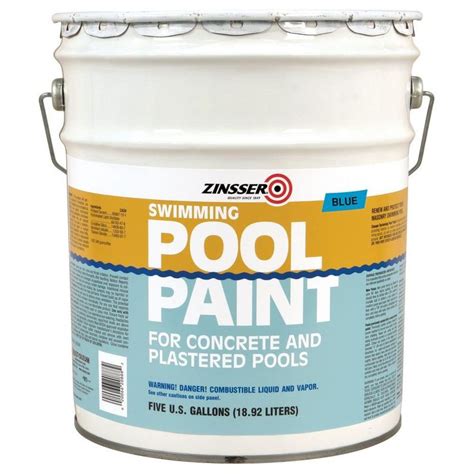 Zinsser 5 Gal Blue Flat Oil Based Swimming Pool Paint Stained