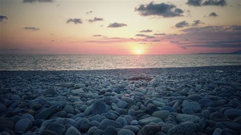 Free Images Sky Clouds Sun Stones Sunset Sea Horizon Water