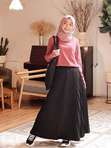 Ootd Rok Dan Kemeja Ootd Kemeja Motif Hijab Hijab Muslimah