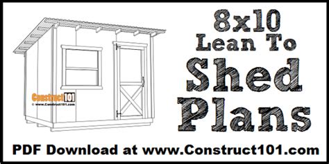 8x10 Lean To Shed Plans Diy Projects Construct101