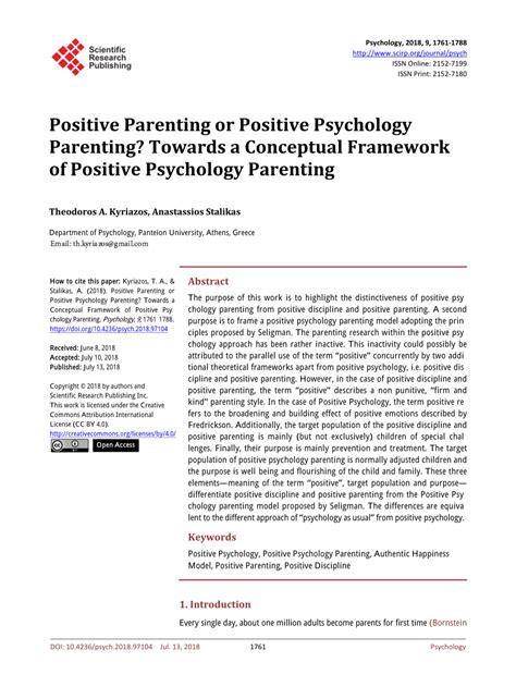 (PDF) Positive Parenting or Positive Psychology Parenting ...