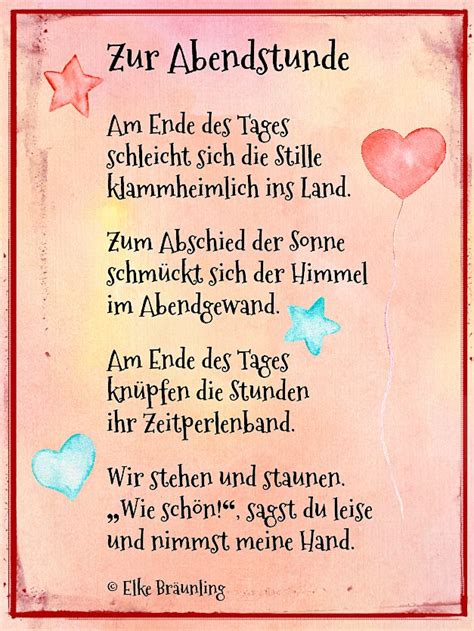 a poem written in german with hearts and stars on pink paper