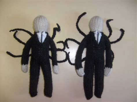 Slender Man Hand Knitted Toy Plush Monster Etsy