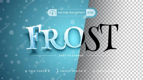 Premium Vector Frost Editable Text Effect Font Style