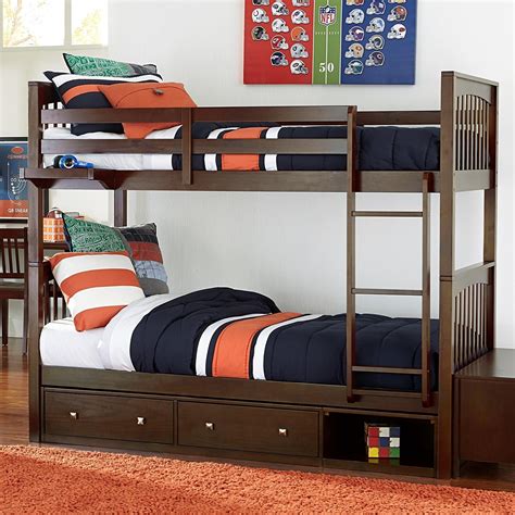 Ne Kids Pulse Mission Twin Over Twin Bunk Bed With Storage Dunk