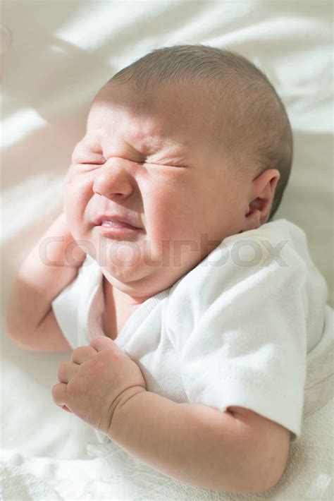 Frowning Baby Stock Image Colourbox