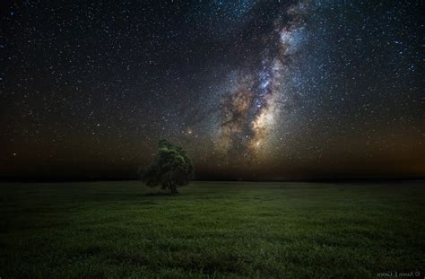 Wallpaper Trees Landscape Night Galaxy Nature Grass Sky Field