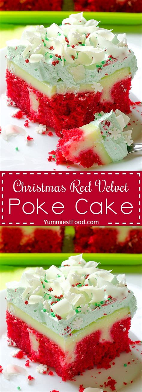 Pour sweetened condensed milk over the entire surface of the cake and spread with a spatula to make sure it pours into the holes. Christmas Red Velvet Poke Cake | Recipe | Red velvet poke ...