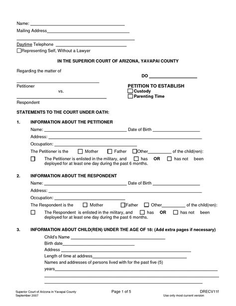 Printable Temporary Custody Form