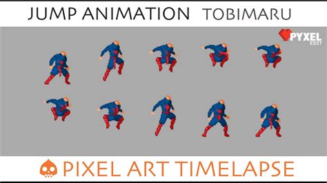 Pixel Art Timelapse Jump Animation Tobimaru The Legend Of Tobimaru Youtube