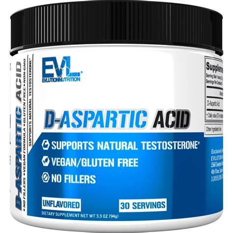 D Aspartic Acid Testosterone Booster For Men Stimulant Free Pre Workout Evl D Aspartic Acid