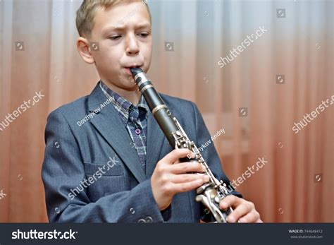 Boy Playing Clarinet Stock Photo 744648412 Shutterstock