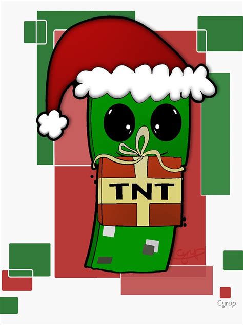 Minecraft Christmas Creeper Sticker For Sale By Cyrup Redbubble