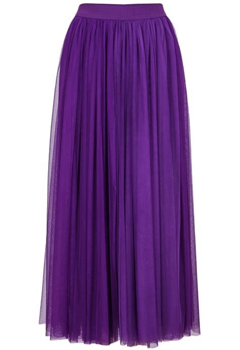 Purple Elastic Waist Pleated Skirt 1817 Maxi Skirt Dress Pleated