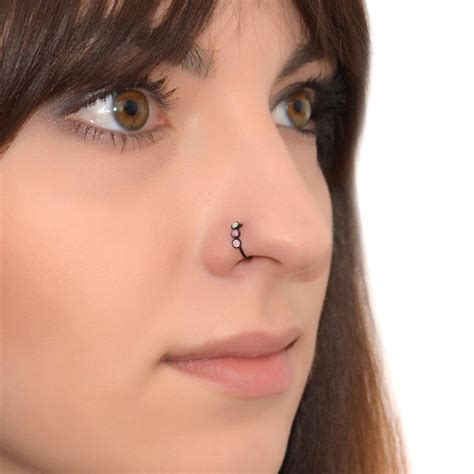316l Surgical Steel Opal Nose Ring 20g Nose Ring Hoop Nose Piercing Nose Jewelry Nose Hoop