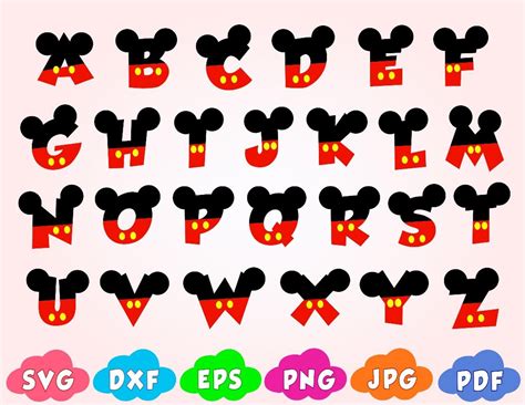 Free Printable Mickey Mouse Alphabet Letters