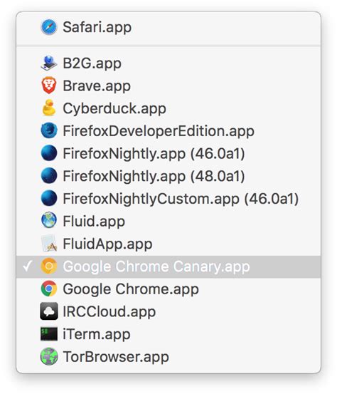 Set Chrome Canary As The Default Browser In Os X