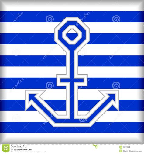Stylized Anchor On A Striped Background Stock Vector Illustration Of
