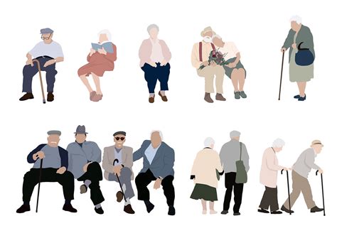 Elderly People Illustration Bundle4 on Behance