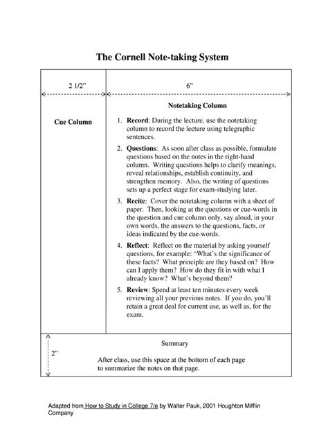 Outline Method Of Note Taking Pdf Fill And Sign Printable Template
