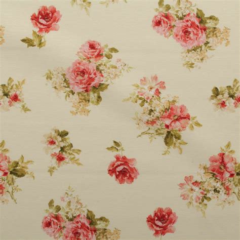 Vintage Chintz Shabby Roses Print Retro 100 Cotton Curtain Upholstery