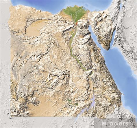 Poster Egypt Shaded Relief Map Pixershk