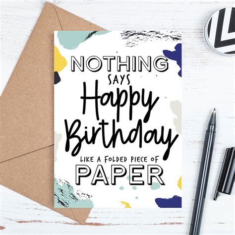 Printable Birthday Card Digital Downloadable Happy Birthday Etsy