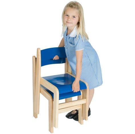 Spiral taffeta & organza chair cover. Primary Wooden Stacking Chairs (Pack of 2) | Classroom Chairs