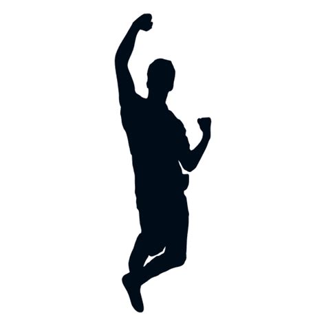 Happy Man Cheering Silhouette Transparent Png And Svg Vector File