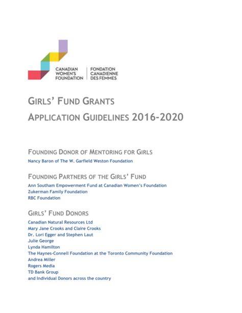 Grant Guidelines Canadian Women`s Foundation