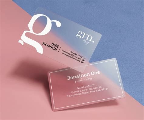 Plastic Business Card Printing Clear White Plastic Business Cards In