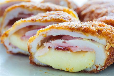 Veal or pork cordon bleu is made of veal or pork pounded thin and wrapped around a slice of ham and a slice of cheese, breaded. Air Fryer Chicken Cordon Bleu Recipe - Make Your Meals