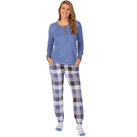 Womens Cuddl Duds Microfleece Pajama Top Pajama Pants And Socks Set