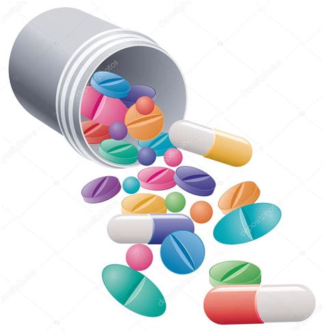 Vector Pills And Capsules In A Medical Container — Stock Vector