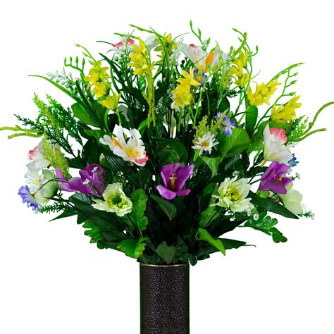 Select from fresh looking, generous memorial arrangements. Sympathy Silks Artificial Cemetery Flowers - Realistic ...