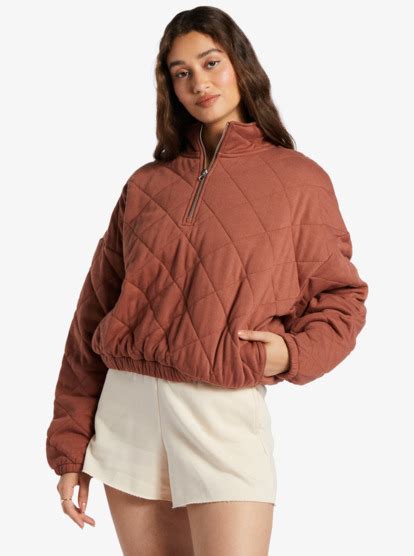Bonfire Babe Quilted Half Zip Pullover Roxy