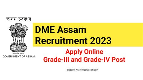 DME Assam Recruitment 2023 Apply Online Jonack Assam