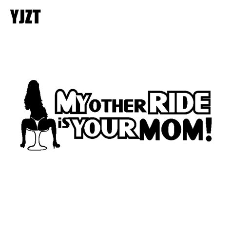 Yjzt 14 8cm 5 4cm Fun My Other Ride Is Your Sexy Mom Car Sticker Decal Black Silver Waterproof