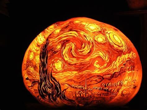 Starry Night Pumpkin Carving Beauty With A Dash Of Spooky