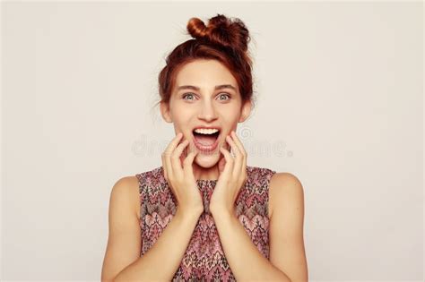 Lifestyle And People Concept Shocked Scared Beautiful Young Woman