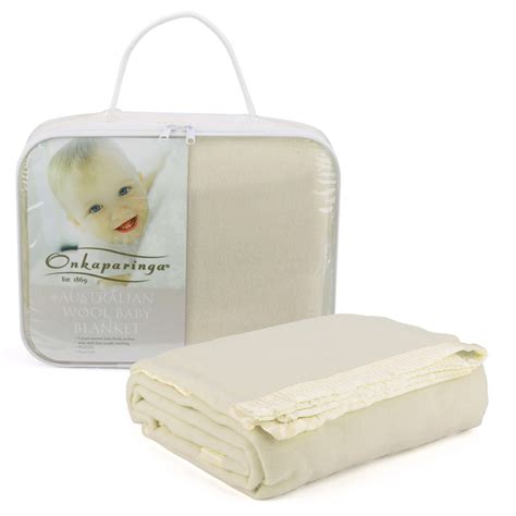 Onkaparinga Cream Wool Baby Cot Blanket 120x160cm Peters Of Kensington