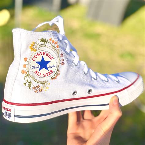custom converse chuck taylor embroidered flower logo etsy uk embroidery shoes embroidered
