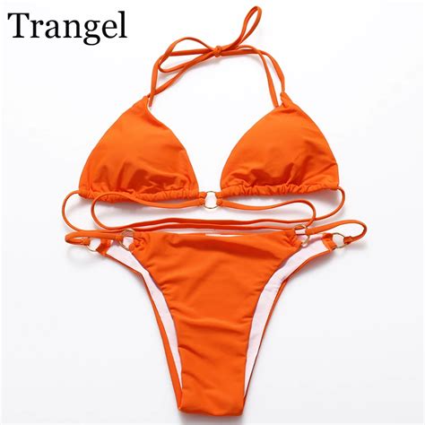 Trangel Bikinis Women Swimsuit 2018 New Micro Swim Top Bathing Suit Padded Strappy Bikini Set