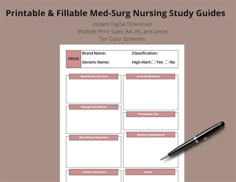 A Printable Medical Nursing Study Guide