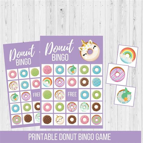 Donut Party Printables For First Birthday Sprinkles Bingo Etsy