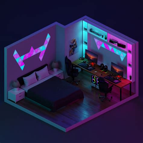 Couple Setup 3d Isometric Room Inspiration Cute Bedroom Ideas
